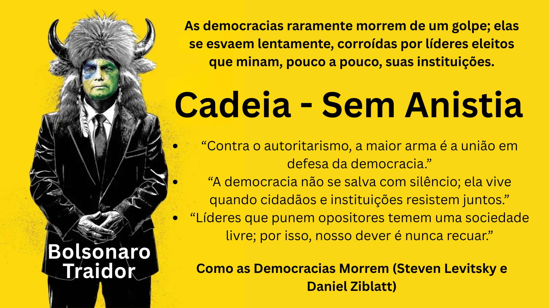 Feliz-Prendemos o presidente.